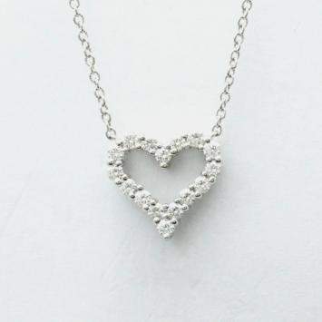 Pre Owned Tiffany & Co. Loving Heart Platinum Diamond Necklace