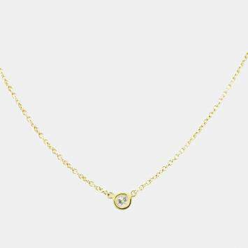 Pre Owned Tiffany & Co. 18K Yellow Gold and Diamond Elsa Peretti Diamonds By The Yard Pendant Necklace