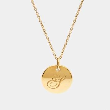 Pre Owned Tiffany & Co. Letter S Round 18k Yellow Gold Necklace