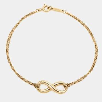 Pre Owned Tiffany & Co. Infinity 18k Yellow Gold Chain Bracelet 