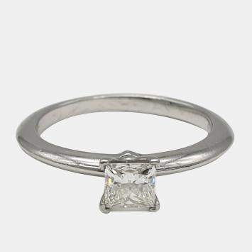 Pre Owned Tiffany & Co. platinum 0.43ct Diamond Ring K12 EU 52