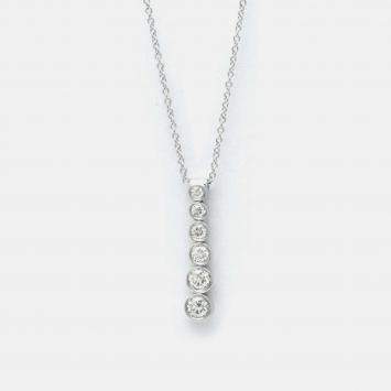 Pre Owned Tiffany & Co. Platinum and Diamond Jazz Drop Pendant Necklace