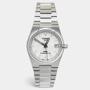 Pre Owned Tissot Mother Of Pearl Stainless Steel Powermatic 80 PRX T137.207.11.111.00 Women's Wristwatch 35 mm