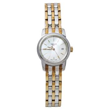 Pre Owned Tissot Mother of Pearl Two Tone Stainless Steel T033210A Women's Wristwatch 28 mm