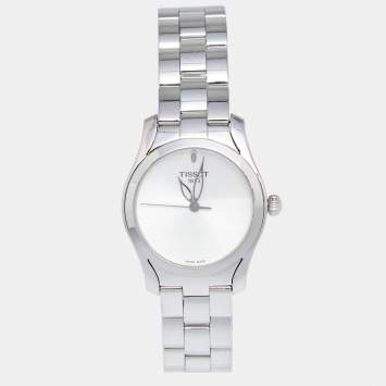 Pre Owned Tissot Silver Stainless Steel Wave T112.210.11.031.00 Women's Wristwatch 30 mm