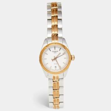 Pre Owned Tissot Mother of Pearl Two Tone Stainless Steel PR100 T101.010.22.111.01 Women's Wristwatch 25 mm