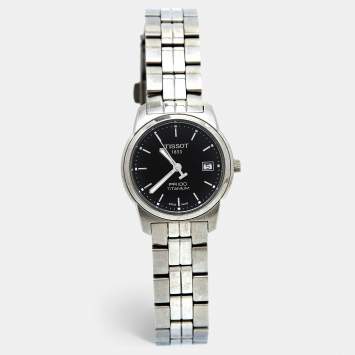 Pre Owned Tissot Black Titanium PR100 T0493104405100 Women's Wristwatch 28 mm