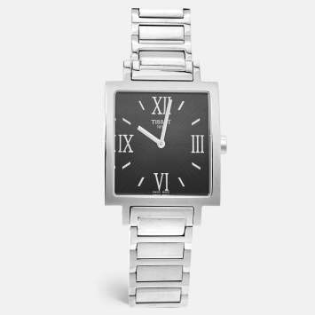 Pre Owned Tissot Black Stainless Steel Happy Chic T034.309.11.053.00 Women's Wristwatch 29 mm