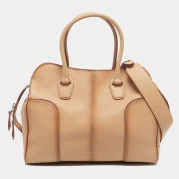 Pre Owned Tod's Tan Ombre Leather Large Sella Satchel