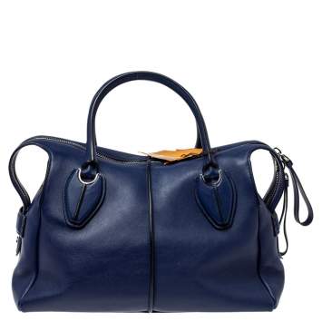 Pre Owned Tod's Navy Blue Leather D Styling Bowler Bag