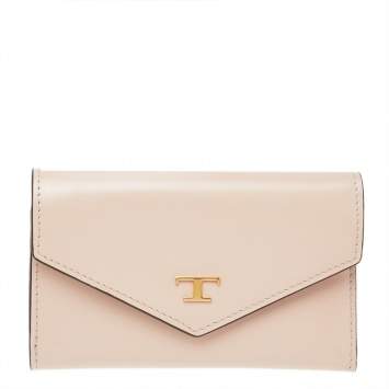 Pre Owned Tod's Beige Leather Continental Wallet