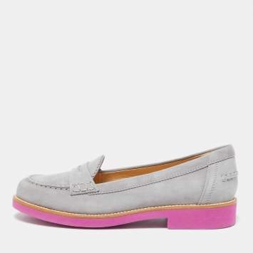 Pre Owned Tod's Lavender Suede Donna Loafers Size 37
