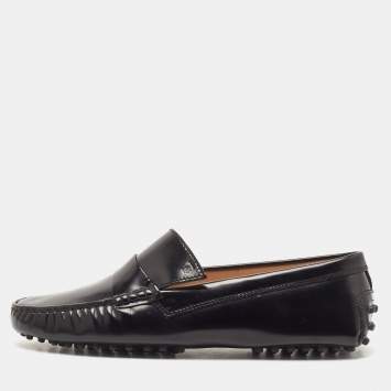 Pre Owned Tod's Black Leather Penny Driving Loafers Size 38