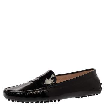 Pre Owned Tod's Black Suede Leather Penny Slip On Loafers Size 37