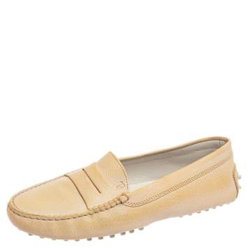 Pre Owned Tod's Two Tone Leather Penny Loafers Size 38