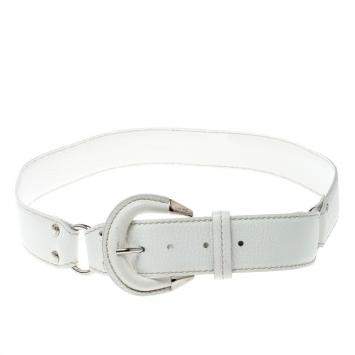 Pre Owned Tod's White Leather Belt 95 CM