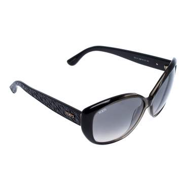 Pre Owned Tod's Black/ Grey Gradient TO111 Oversized Sunglasses