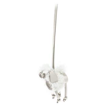 Pre Owned Tod's White Leather and Wool Sheep Bag Charm