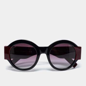 Pre Owned Tod's Burgundy / Purple Gradient TO 212 Round Oversized Sunglasses