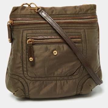 Pre Owned Tod's Brown Satin and Leather Crossbody Bag