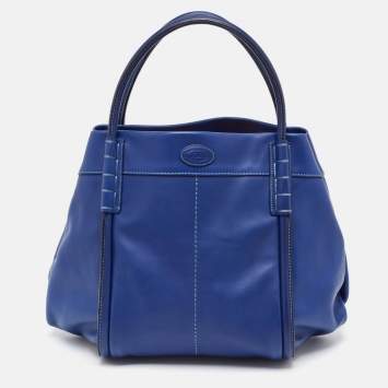 Pre Owned Tod's Blue Leather Shade Tote
