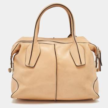 Pre Owned Tod's Beige Leather D Styling Bowler Bag