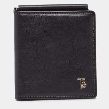 Pre Owned Tod's Black Leather Money Bifold Wallet