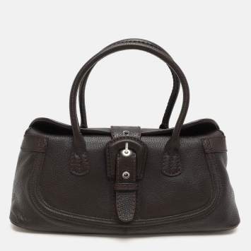 Pre Owned Tod's Brown Leather Buckle Satchel