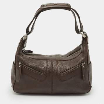 Tod's Dark Brown Leather Micky Hobo