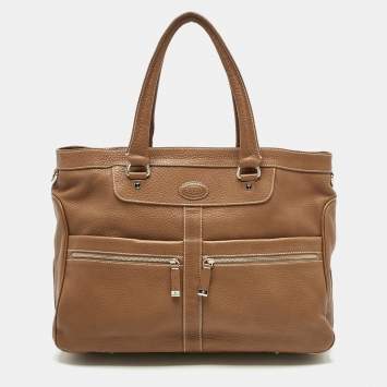 Pre Owned Tod's Brown Leather Miky Nomad Shopper Tote