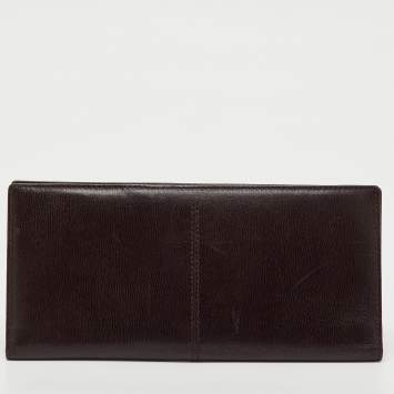 Pre Owned Tod's Dark Brown Leather Long Wallet
