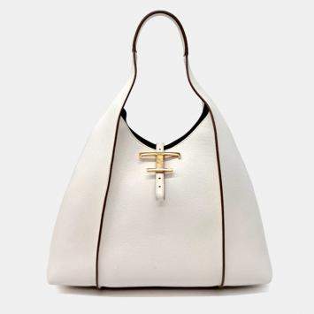 مملوكة مسبقًا Tod's Cream Leather Timeless Shopper Bag