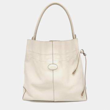 مملوكة مسبقًا Tod's Cream Leather Bucket bag