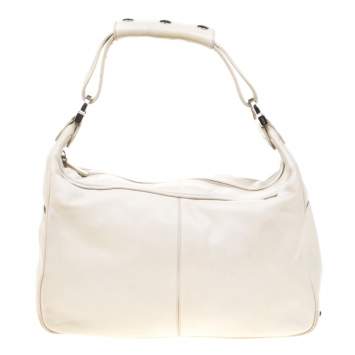 Pre Owned Tod's Off-White Leather Hobo