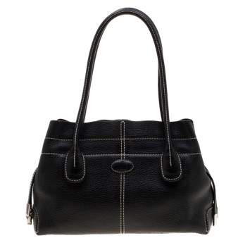 Pre Owned Tod's Black Leather Small D Bag Media Tote