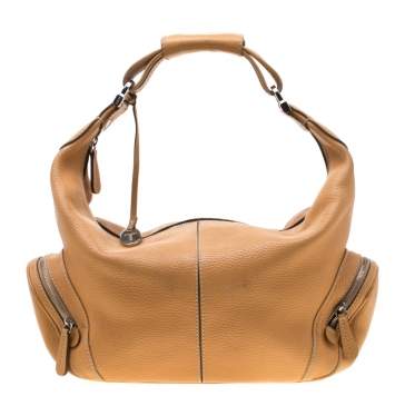 Pre Owned Tod's Tan Leather Charlotte Hobo