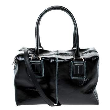 Pre Owned Tod's Black Patent Leather Box Satchel