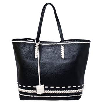 Pre Owned Tod's Black Leather Gipsy Shopper Tote