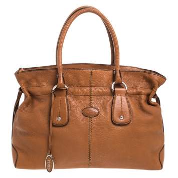 Pre Owned Tod's Brown Leather Restyling D Bag Media Tote