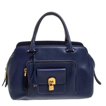 Pre Owned Tod's Blue Leather Medium Kate Media Satchel