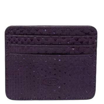 Pre Owned Tod's Purple Python Card Holder