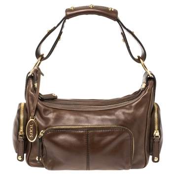 Pre Owned Tod's Brown Leather Multi Pocket Bag