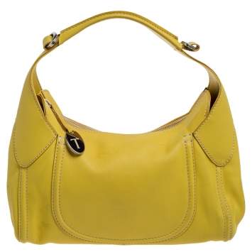 Pre Owned Tod's Yellow Leather Zip Hobo