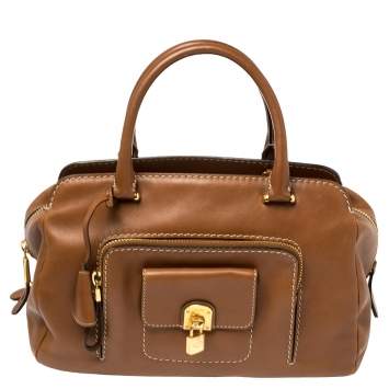 Pre Owned Tod's Tan Leather Front Pocket Satchel
