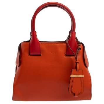 مملوكة مسبقًا Tod's Orange/Red Leather Mini Cape Tote