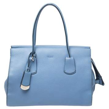 Pre Owned Tod's Blue Grain Leather Tote