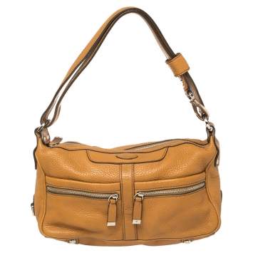 Pre Owned Tod's Tan Leather Miky Satchel
