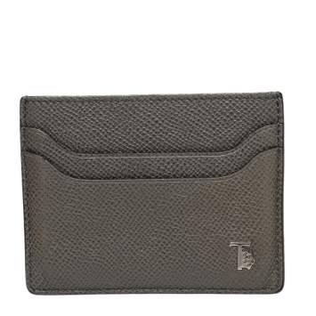 Pre Owned Tod's Grey Leather Card Holder