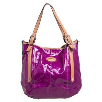 Pre Owned Tod's Magenta Coated Fabric Gummy Bag