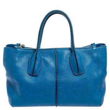 Pre Owned Tod's Blue Leather D Styling Shopper Tote